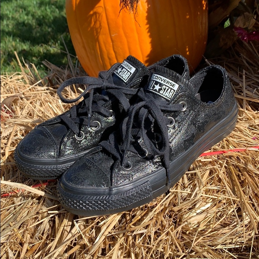 Converse All- Star black suede low top sneakers